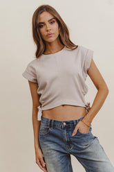 Sidney Ruched Top in Taupe - FINAL SALE