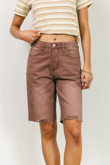 Marlene Denim Shorts in Mauve - FINAL SALE