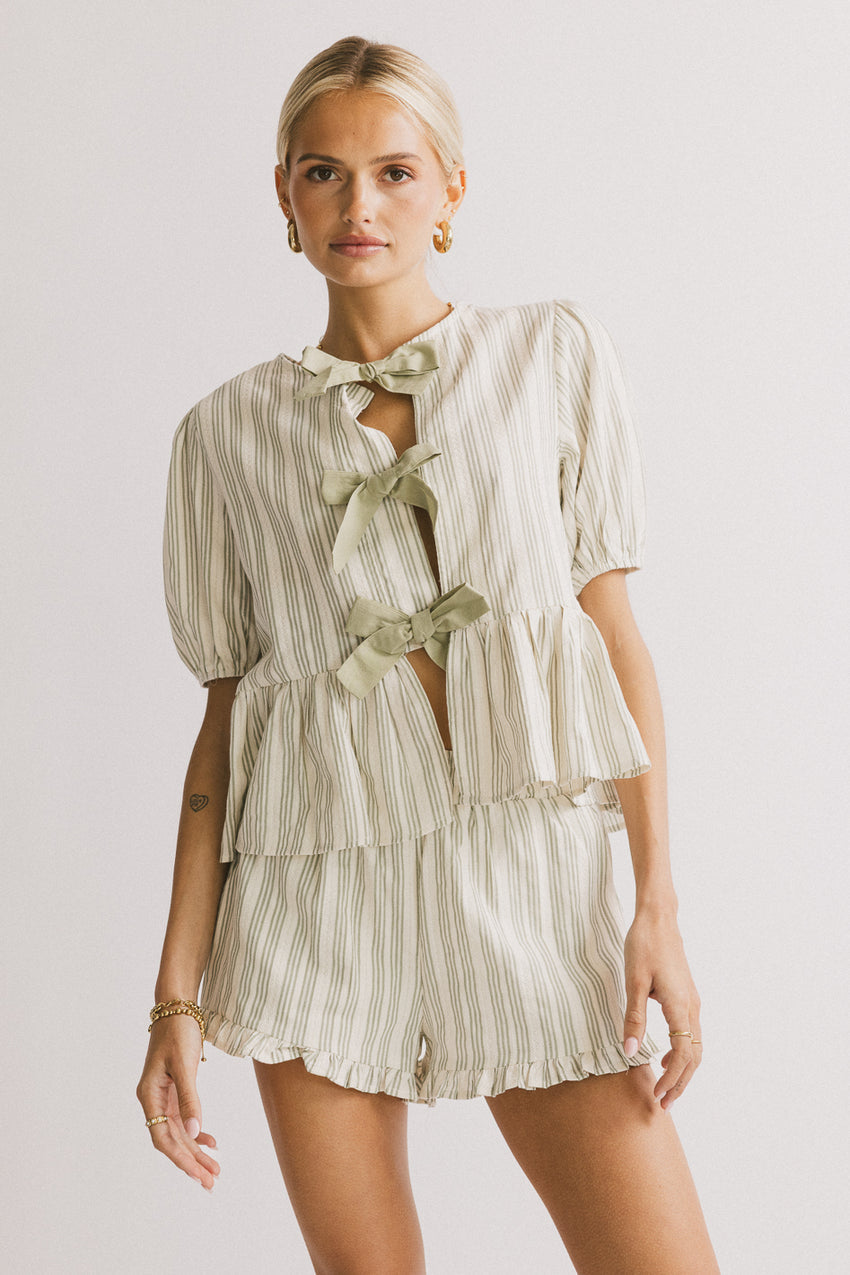 Ethel Tie Front Blouse - FINAL SALE