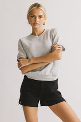 Pauly Short Sleeve Top in Heather Grey - FINAL SALE