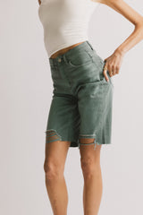 Marlene Denim Shorts In Teal - Final Sale
