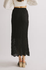 Nanet Crocheted Maxi Skirt In Black - Final Sale