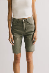 Marlene Denim Shorts in Army Green - FINAL SALE