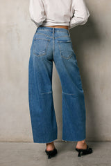Juliette Barrel Jeans In Medium Wash - Final Sale