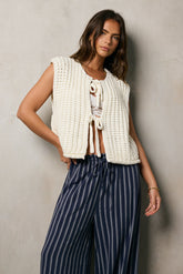 Brea Knit Vest in Cream - FINAL SALE