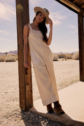 Addey Knit Overalls in Cream - FINAL SALE