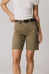 Layla Denim Shorts In Olive - Final Sale