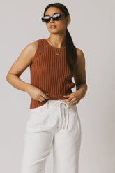 Riley Ribbed Top in Clay - FINAL SALE