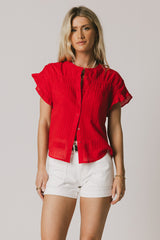 Kaytee Striped Top In Red