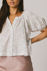 Peni Floral Blouse in Lavender - FINAL SALE
