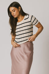 Meggie Striped Sweater In Navy - Final Sale