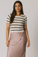 Meggie Striped Sweater In Navy - Final Sale