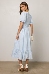 Jozette Floral Midi Dress In Blue - Final Sale