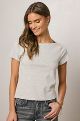 Favor Striped Tee In Grey - Final Sale
