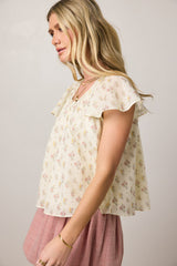 Terry Floral Blouse - Final Sale