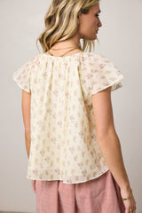 Terry Floral Blouse - Final Sale