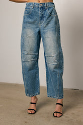 Lisette Barrel Jean in Medium Wash - FINAL SALE