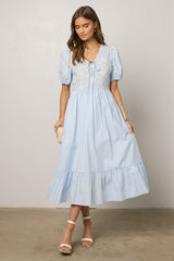 Jozette Floral Midi Dress In Blue - Final Sale