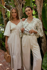 Maya Wide Leg Pants in Ecru - FINAL SALE