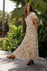 Robbie Floral Midi Dress In Mauve - Final Sale