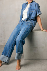 Fenna Cuffed Wide Leg Jeans - Final Sale