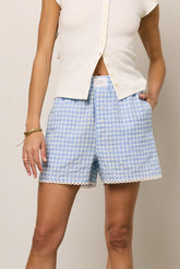 Sofia Gingham Shorts in Blue - FINAL SALE