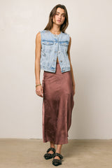 Ellie Floral Maxi Skirt In Brown - Final Sale