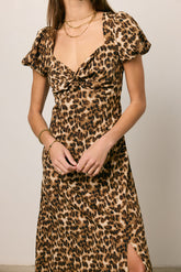 Meradith Leopard Print Midi Dress - FINAL SALE