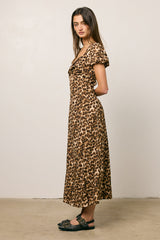 Meradith Leopard Print Midi Dress - Final Sale