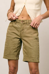 Layla Denim Shorts in Olive - FINAL SALE