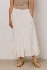 Amara Maxi Skirt In Ivory - Final Sale