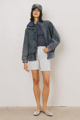 Paige Denim Jacket In Medium Wash - Final Sale