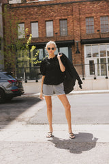 Lyla Collared Lace Top In Black - Final Sale
