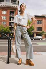 Lara Embroidered Blouse In Off White - Final Sale