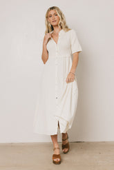Nicole Smocked Maxi Dress in Cream - FINAL SALE