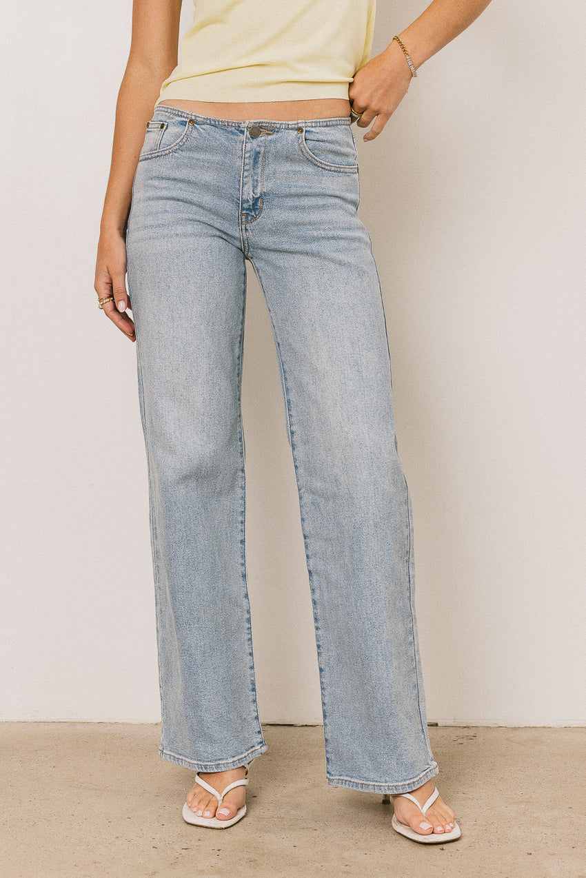 Livy No Waistband Straight Leg Jeans in Light Wash - FINAL SALE