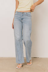 Livy No Waistband Straight Leg Jeans In Light Wash - Final Sale
