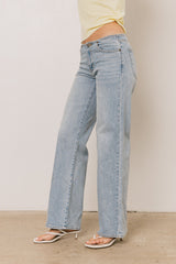 Livy No Waistband Straight Leg Jeans In Light Wash - Final Sale