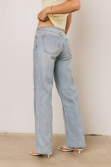 Livy No Waistband Straight Leg Jeans In Light Wash - Final Sale