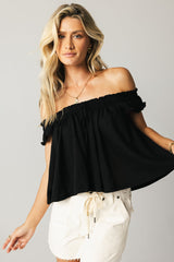 Casey Relaxed Top In Black - Final Sale