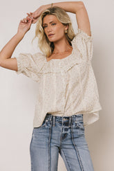 Tiffany Floral Blouse in Cream - FINAL SALE