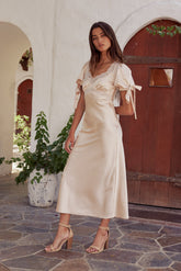 Amanda Lace Trim Maxi Dress in Blush - FINAL SALE