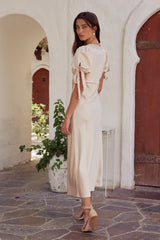 Amanda Lace Trim Maxi Dress In Blush - Final Sale
