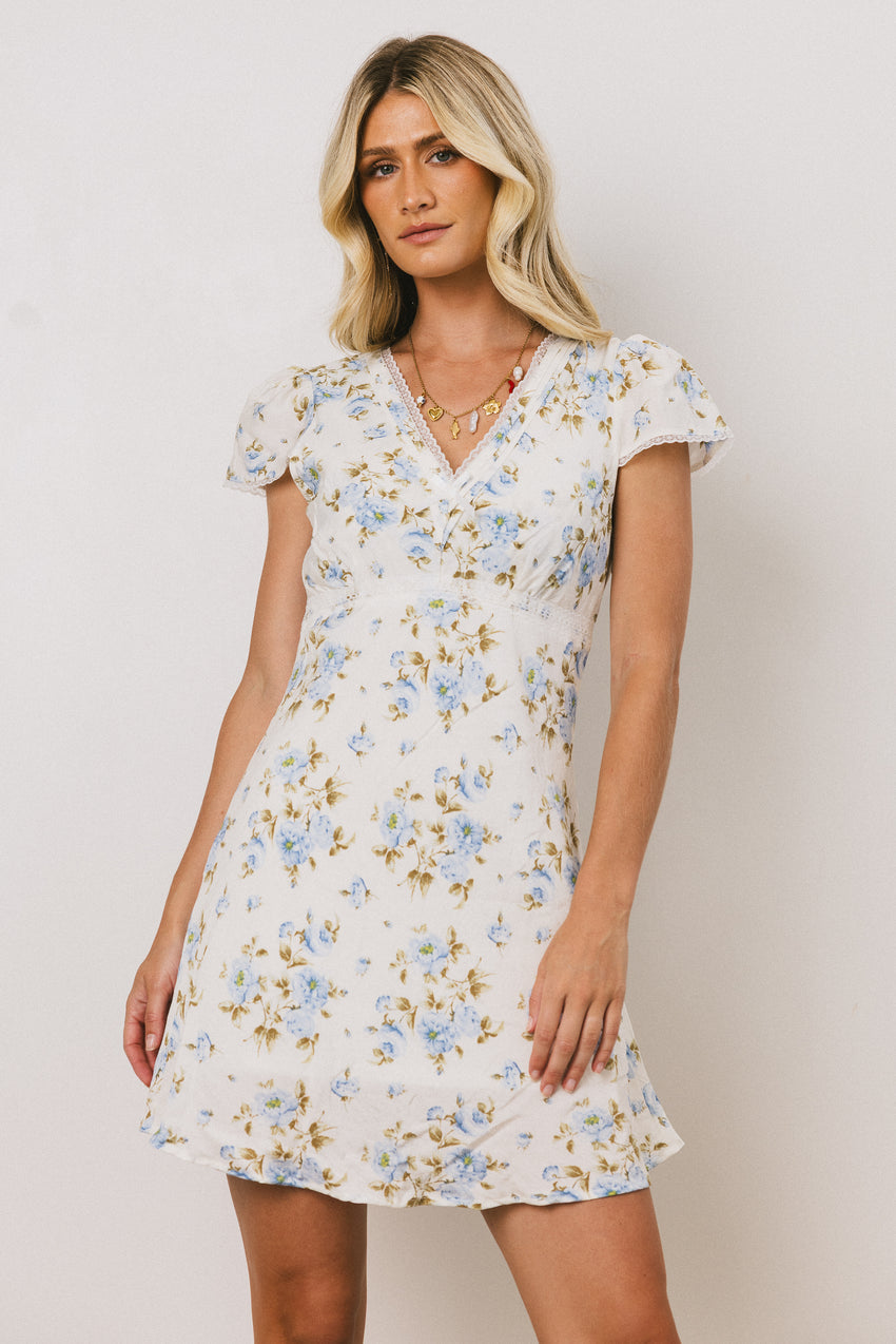 Leo Lace Trim Mini Dress - FINAL SALE
