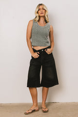 Brayden Cable Knit Sweater In Green - Final Sale