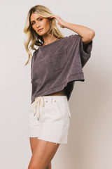 Ria Boxy Tee in Charcoal - FINAL SALE