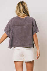 Ria Boxy Tee In Charcoal - Final Sale