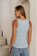 Sailor Striped Tank In Blue - Final Sale
