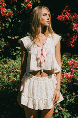Regina Floral Mini Skirt In Blush - Final Sale