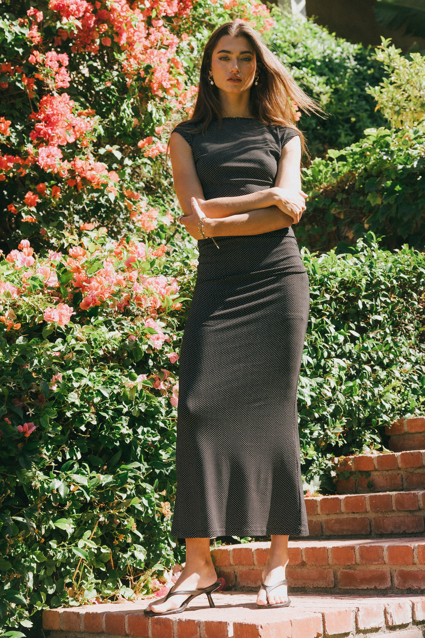 Norah Polka Dot Maxi Skirt in Black - FINAL SALE